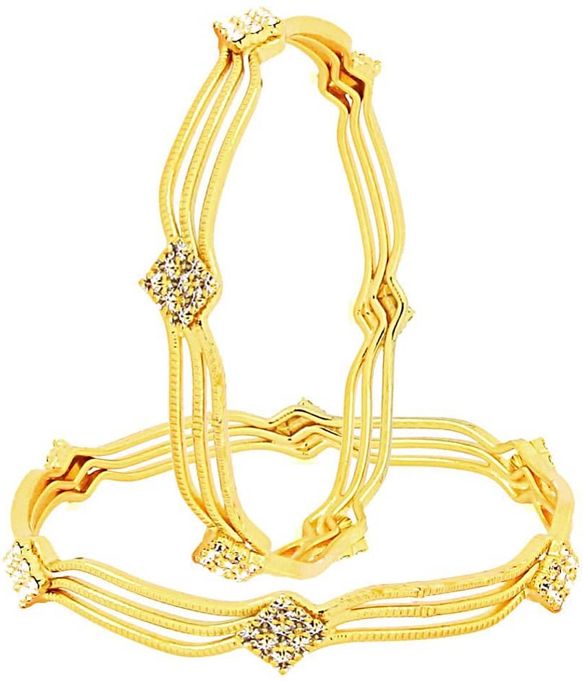 The Jewelbox Golden Brass Bangle Set - Bangles & Bracelets | Buy online on ZillyBuy