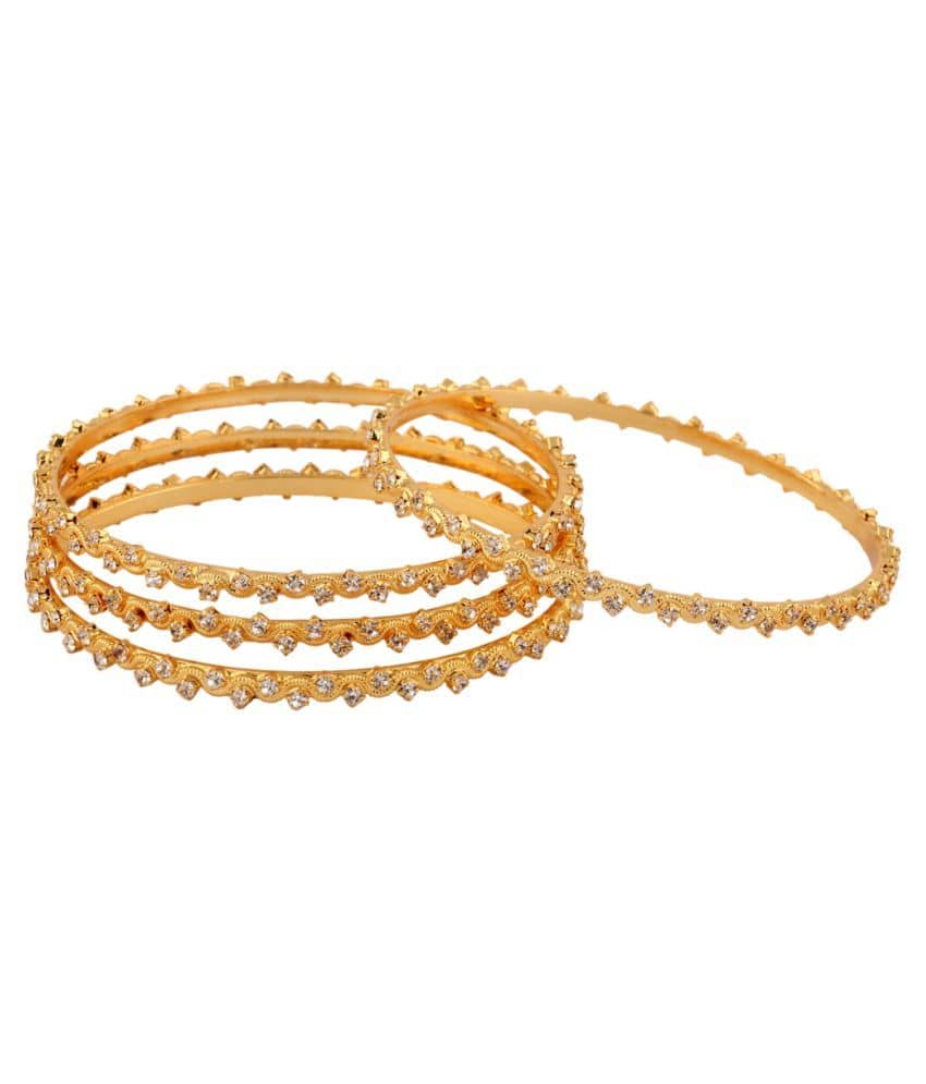 The Jewelbox Golden Bangle Set - Bangles & Bracelets | Buy online on ZillyBuy