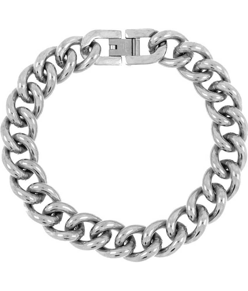 The Jewelbox Silver Stainless Steel Bracelet for Men - Bangles & Bracelets | Buy online on ZillyBuy