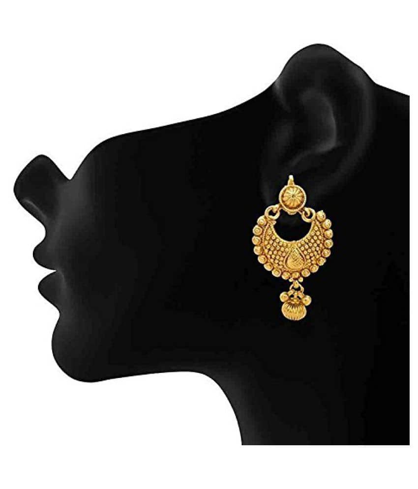 YOUBELLA Golden Danglers Earrings ( Pack of 1 ) - Earrings | Buy online on ZillyBuy