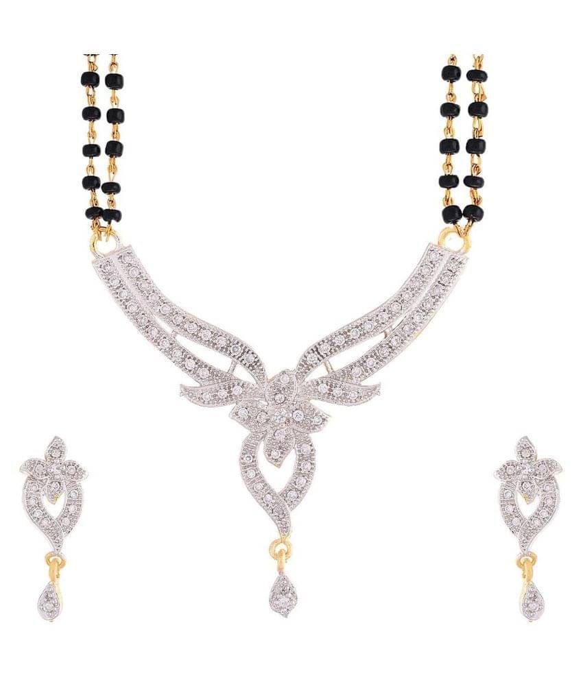 YouBella Multicolor Alloy Mangalsutra with Chain and Earrings YouBella Multicolor Alloy Mangalsutra with Chain and Earrings