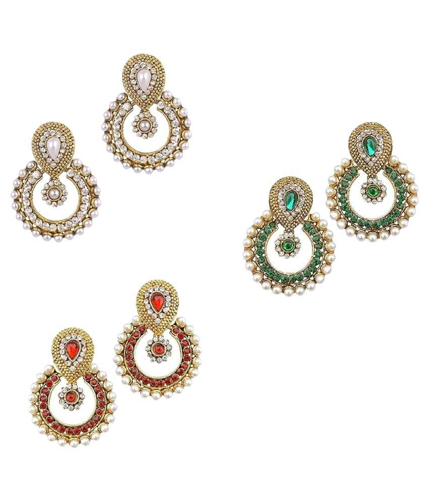     			YouBella Multicolor Earrings - Pair of 4