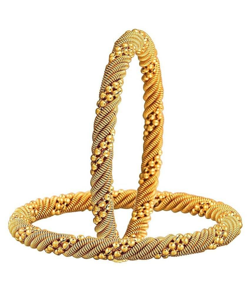 YouBella Golden Bangle - Pack of 2     			YouBella Golden Bangle - Pack of 2
