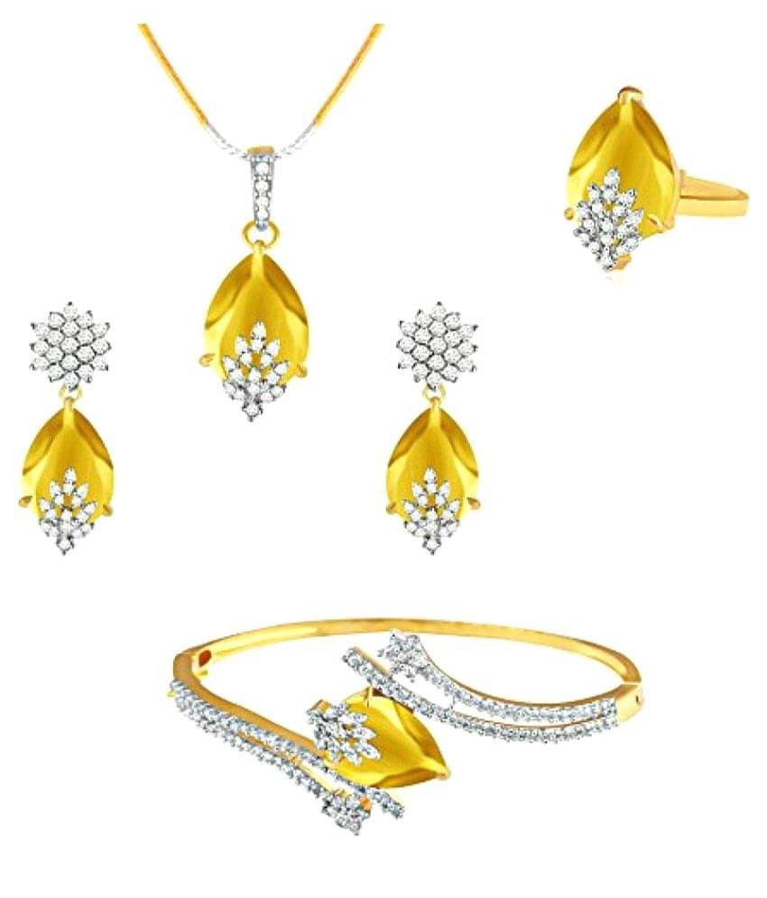     			YouBella Golden Bracelet with Pendant Set & Ring