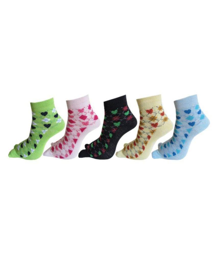     			Rc. Royal Class Multicolour Cotton Ankle Length Women's Winter Socks (Pack of 5)