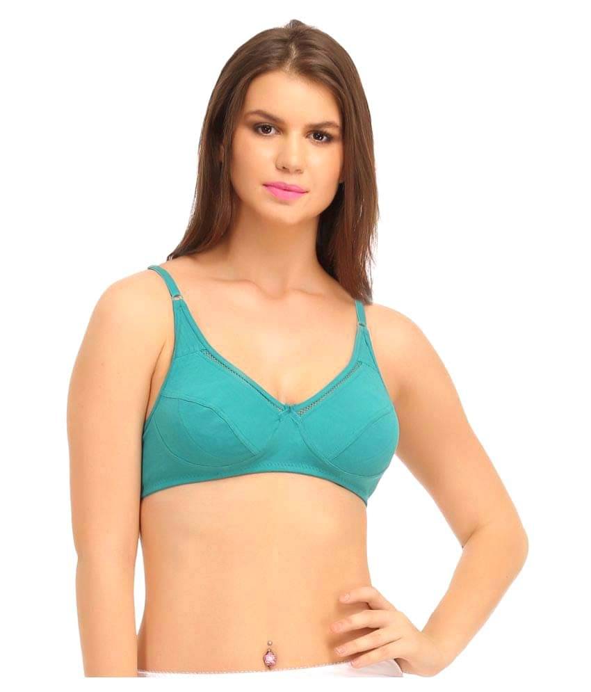 Clovia Poly Cotton T-Shirt/ Seamless Bra - Turquoise Clovia Poly Cotton T-Shirt/ Seamless Bra - Turquoise