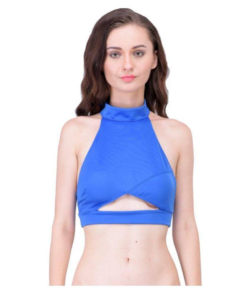 N-Gal Women's Polyester Crop Top ( Blue ) N-Gal Women's Polyester Crop Top ( Blue )