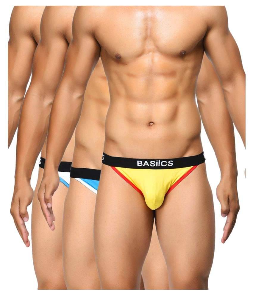    			BASIICS By La Intimo Pack of 3 Cotton Briefs For Men's ( Multi )