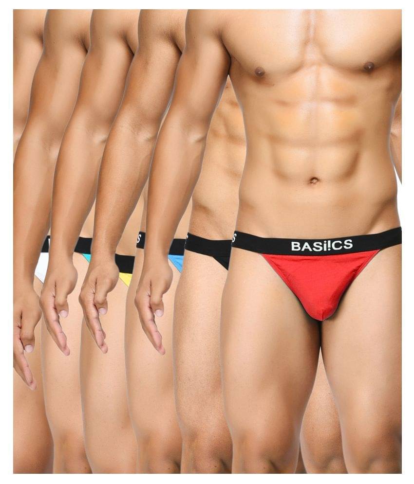 BASIICS By La Intimo - Multicolor Cotton Men's Thongs ( Pack of 6 ) BASIICS By La Intimo - Multicolor Cotton Men's Thongs ( Pack of 6 )