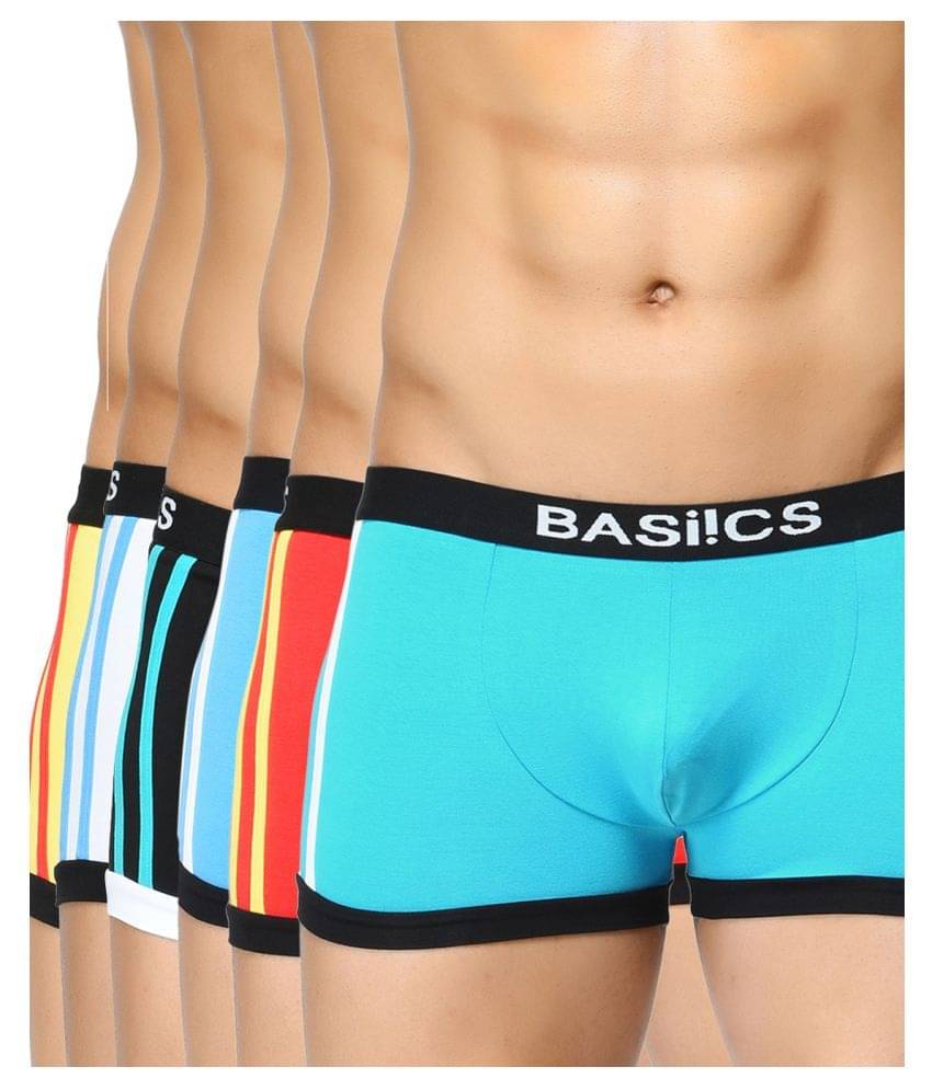     			BASIICS By La Intimo - Multicolor Cotton Men's Trunks ( Pack of 6 )