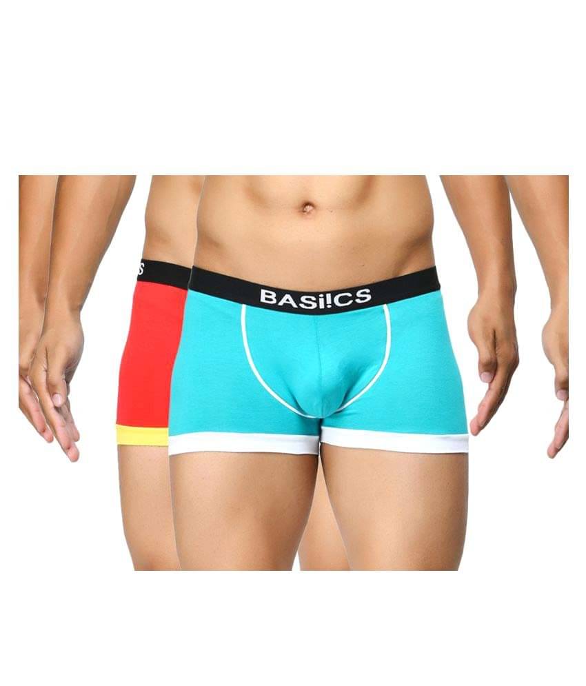 BASIICS By La Intimo Pack of 2 Cotton Trunk For Men's ( Multi ) BASIICS By La Intimo Pack of 2 Cotton Trunk For Men's ( Multi )