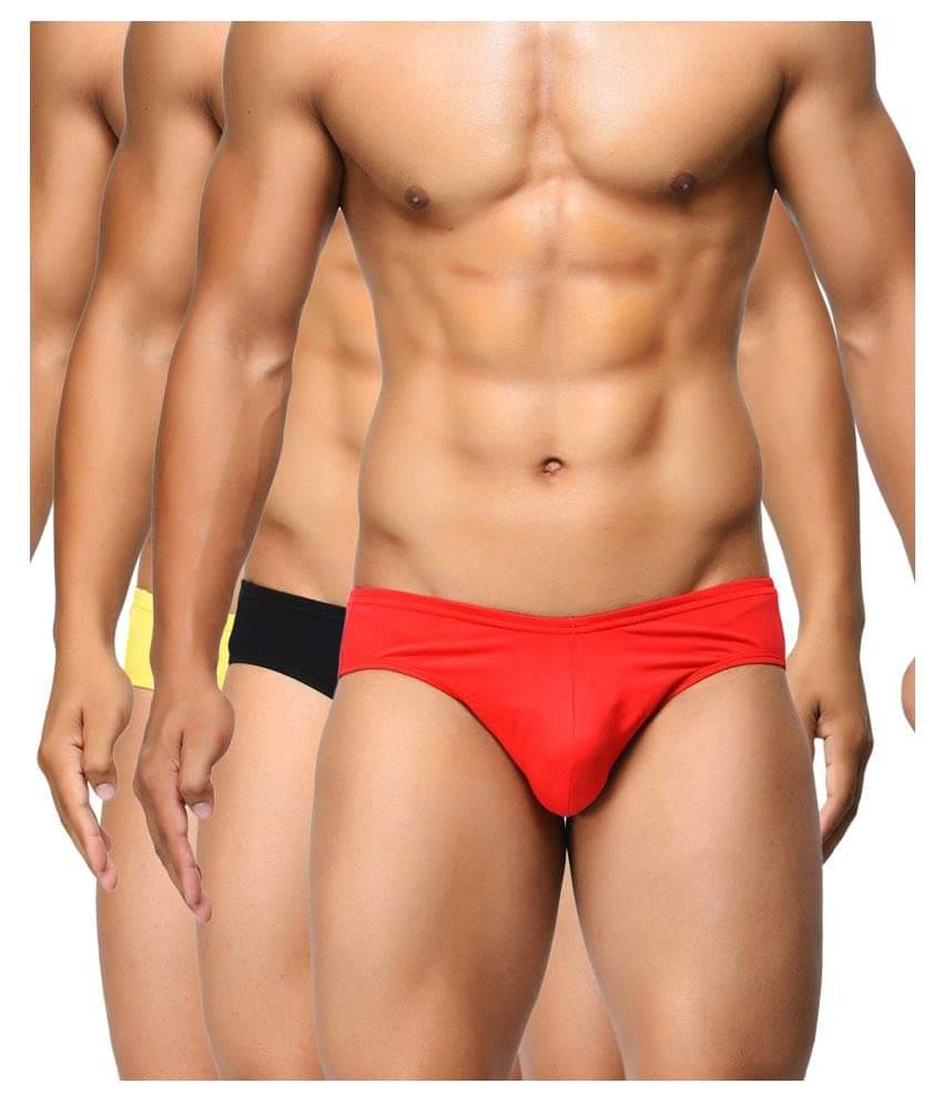 BASIICS By La Intimo Pack of 3 Cotton Briefs For Men's ( Multi ) BASIICS By La Intimo Pack of 3 Cotton Briefs For Men's ( Multi )