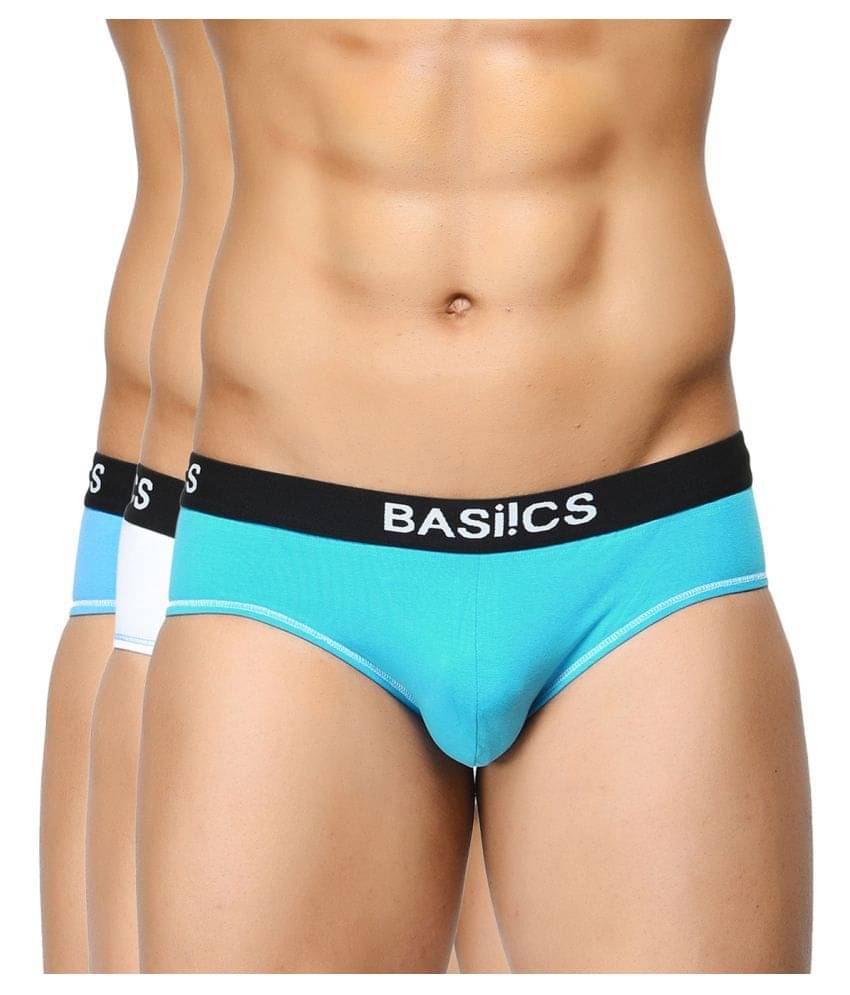     			BASIICS By La Intimo Pack of 3 Cotton Blend Briefs For Men's ( Multicolor )