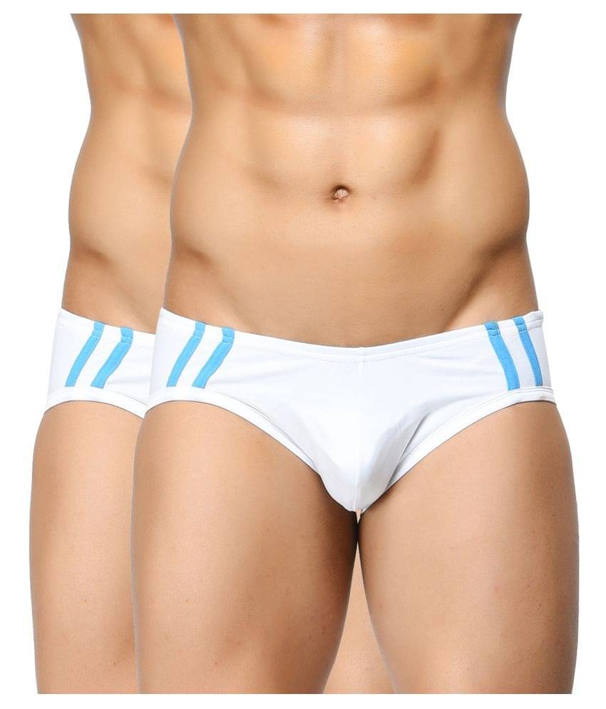 BASIICS By La Intimo Pack of 2 Cotton Briefs For Men's ( White ) BASIICS By La Intimo Pack of 2 Cotton Briefs For Men's ( White )