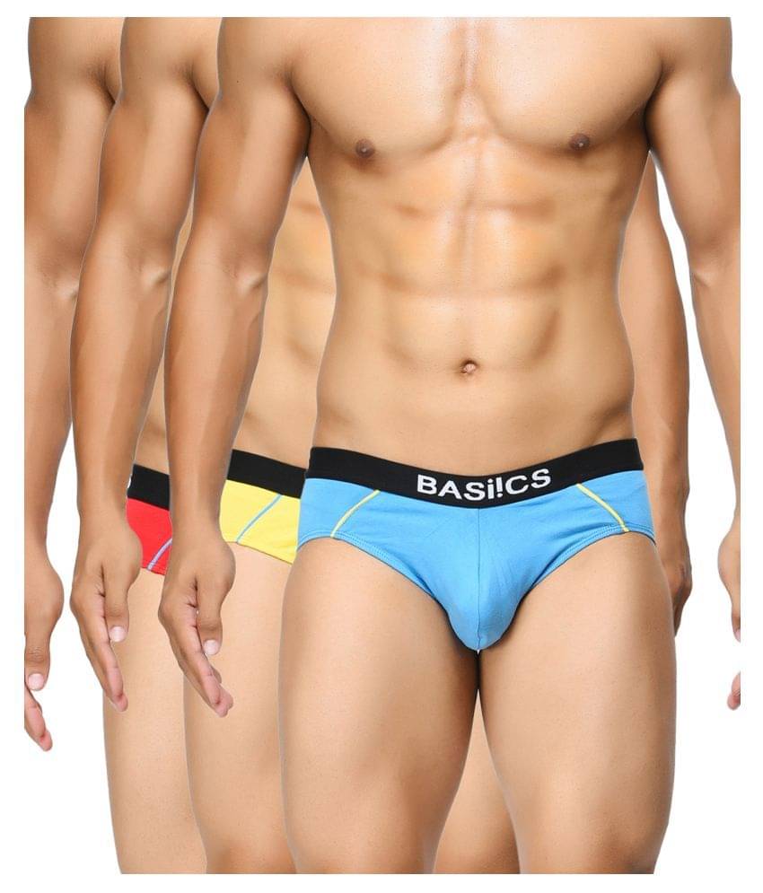     			Basiics By La Intimo Multi Brief Pack of 3