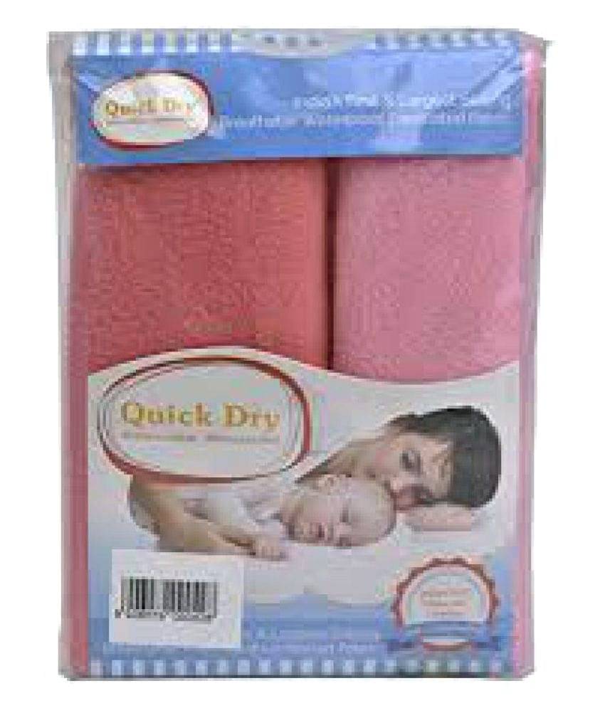     			Quick Dry Pink Baby Bed Protector - Pack of 2 Rubber Sheet
