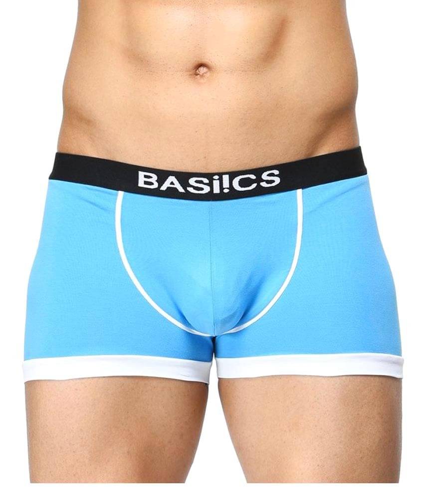 BASIICS By La Intimo Pack of 1 Cotton Blend Trunks For Men's ( Blue ) BASIICS By La Intimo Pack of 1 Cotton Blend Trunks For Men's ( Blue )