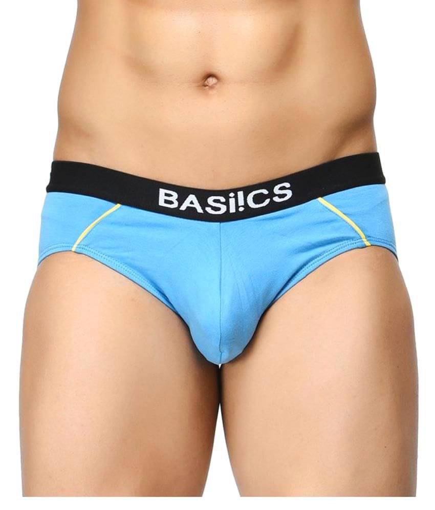 BASIICS By La Intimo Pack of 1 Cotton Blend Briefs For Men's ( Blue ) BASIICS By La Intimo Pack of 1 Cotton Blend Briefs For Men's ( Blue )