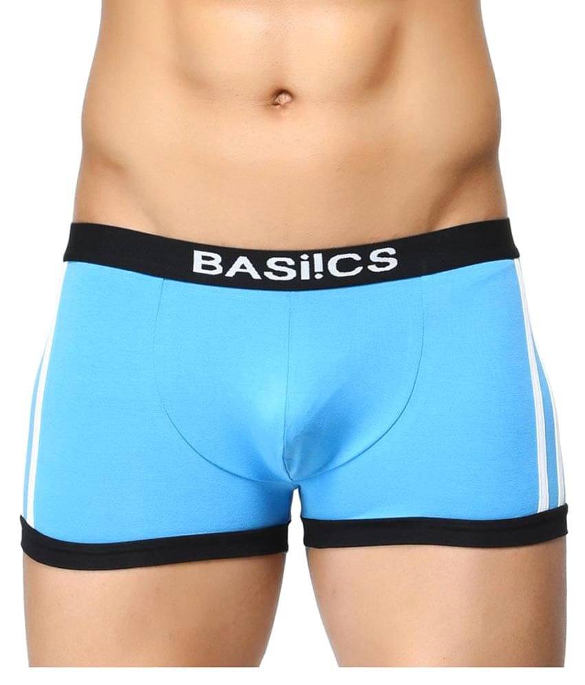 BASIICS By La Intimo Pack of 1 Cotton Trunks For Men's ( Blue ) BASIICS By La Intimo Pack of 1 Cotton Trunks For Men's ( Blue )