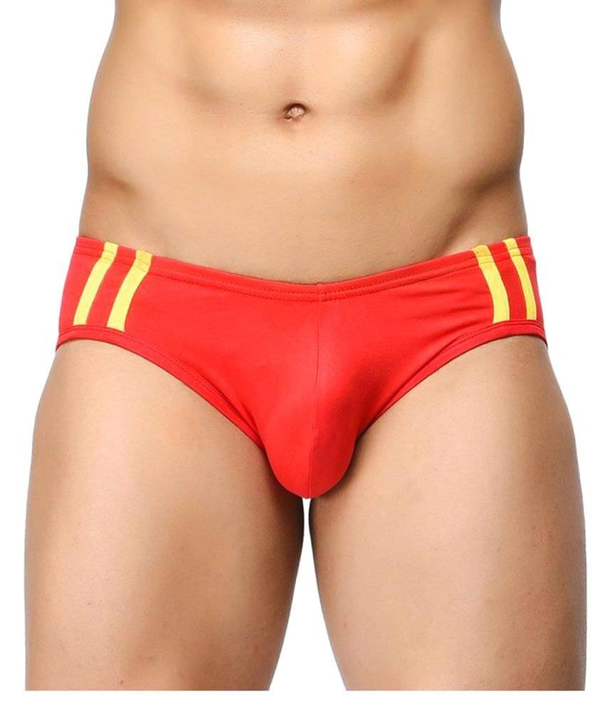 BASIICS By La Intimo Pack of 1 Cotton Briefs For Men's ( Red ) BASIICS By La Intimo Pack of 1 Cotton Briefs For Men's ( Red )