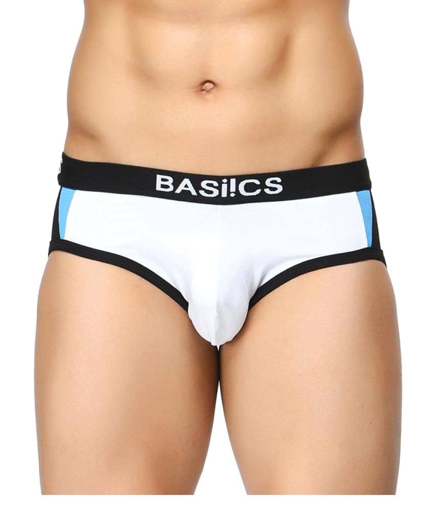 BASIICS By La Intimo Pack of 1 Cotton Briefs For Men's ( White ) BASIICS By La Intimo Pack of 1 Cotton Briefs For Men's ( White )