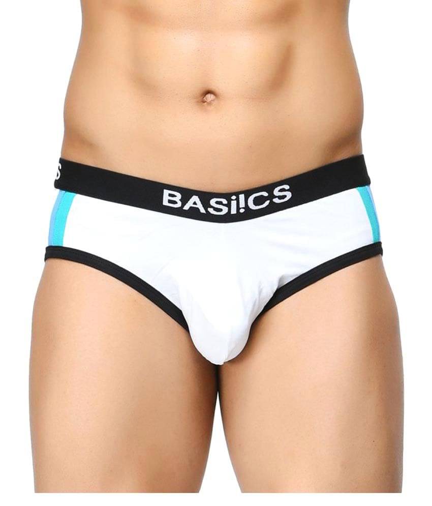     			BASIICS By La Intimo Pack of 1 Cotton Briefs For Men's ( White )