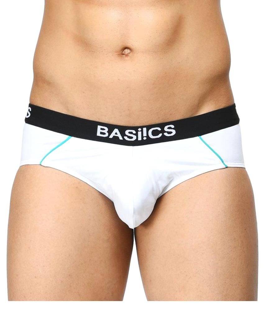 BASIICS By La Intimo Pack of 1 Cotton Briefs For Men's ( White ) BASIICS By La Intimo Pack of 1 Cotton Briefs For Men's ( White )