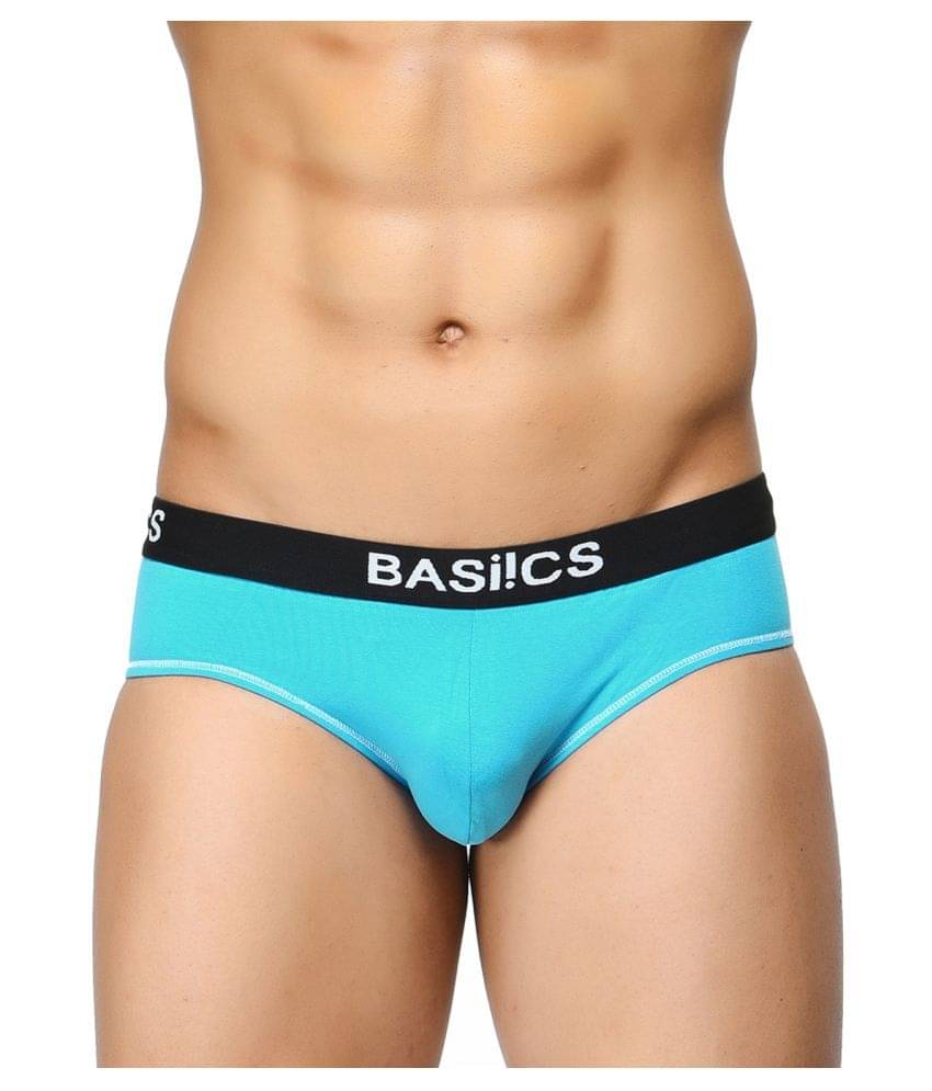 BASIICS By La Intimo Pack of 1 Cotton Briefs For Men's ( Light Blue ) BASIICS By La Intimo Pack of 1 Cotton Briefs For Men's ( Light Blue )