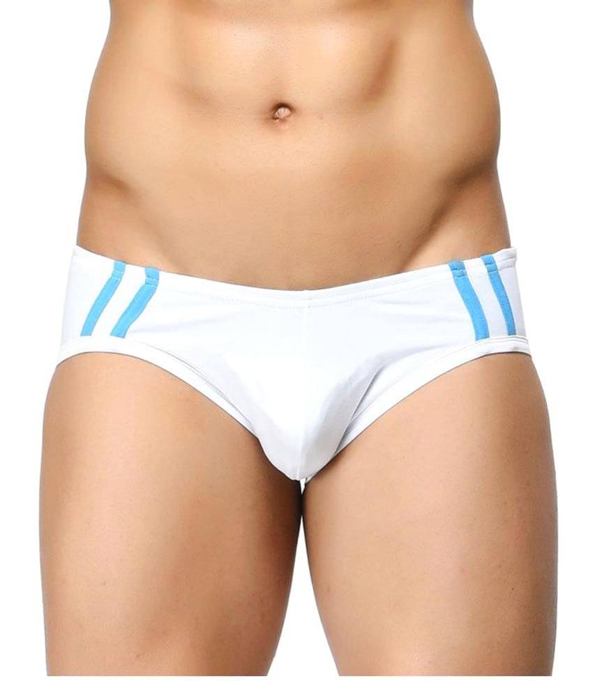BASIICS By La Intimo Pack of 1 Cotton Blend Briefs For Men's ( White ) BASIICS By La Intimo Pack of 1 Cotton Blend Briefs For Men's ( White )