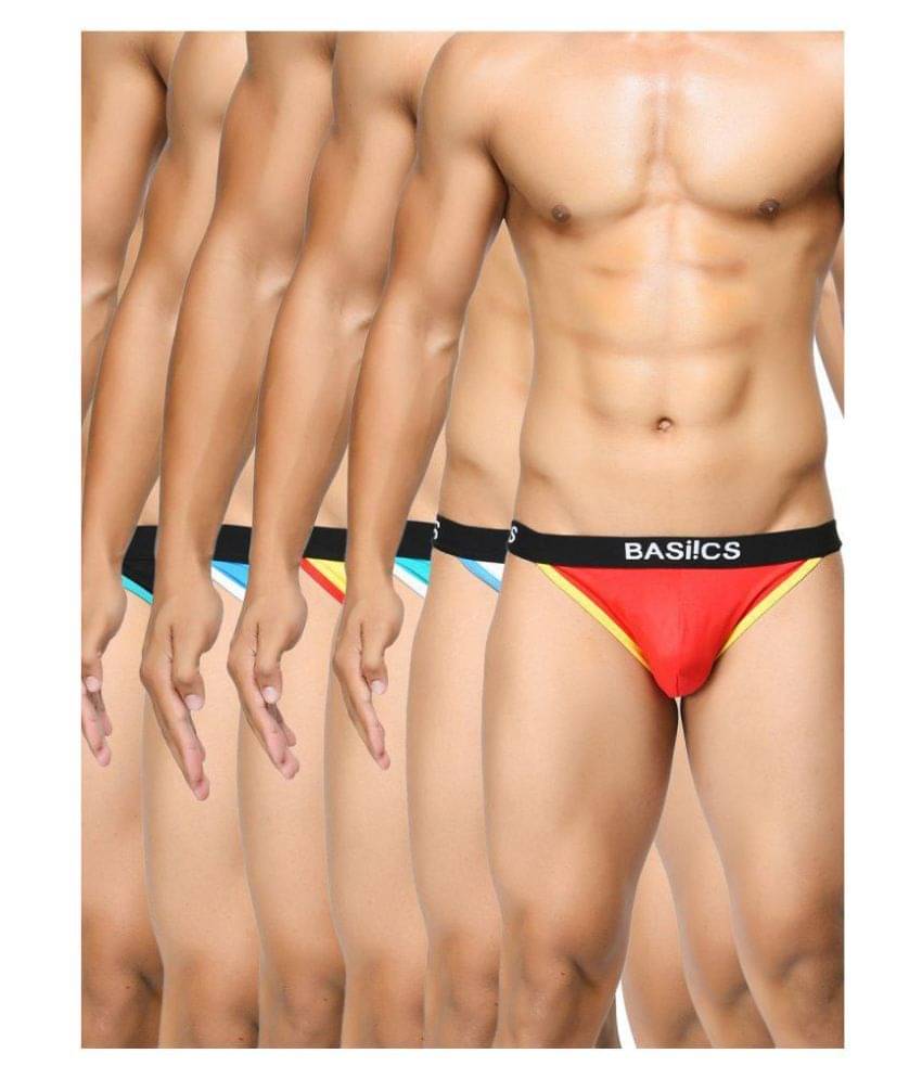 BASIICS By La Intimo - Multicolor Cotton Men's Thongs ( Pack of 6 ) BASIICS By La Intimo - Multicolor Cotton Men's Thongs ( Pack of 6 )