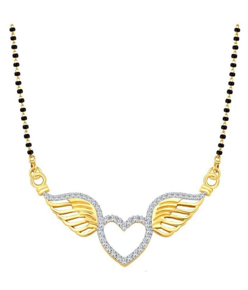 Vighnaharta Flying Love Gold and Rhodium Plated Mangalsutra     			Vighnaharta Flying Love Gold and Rhodium Plated Mangalsutra