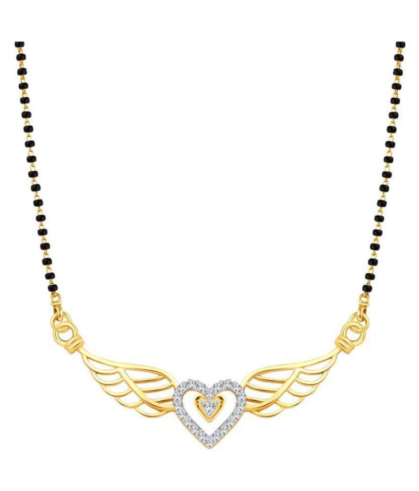 Vighnaharta Flying Heart Gold and Rhodium Plated Mangalsutra     			Vighnaharta Flying Heart Gold and Rhodium Plated Mangalsutra