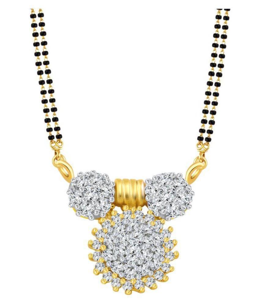     			Vighnaharta Maharashtrian Pattern Gold and Rhodium Plated Mangalsutra