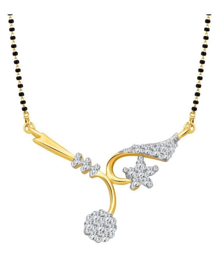 Vighnaharta Precious Flower Gold and Rhodium Plated Mangalsutra     			Vighnaharta Precious Flower Gold and Rhodium Plated Mangalsutra