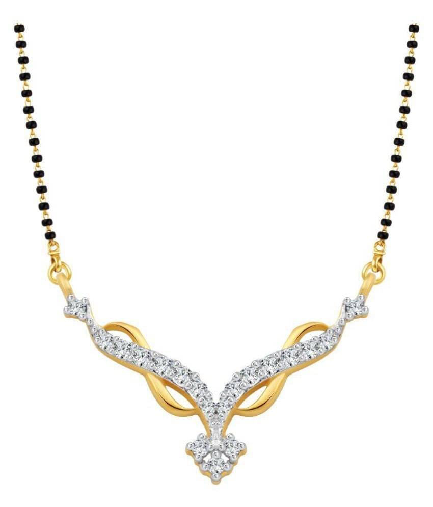 Vighnaharta Pretty Paisley Gold and Rhodium Plated Mangalsutra     			Vighnaharta Pretty Paisley Gold and Rhodium Plated Mangalsutra