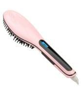 Nucleair HQT-906 LCD Temperature With Ceramic Brush Hair Straightener ( Pink )