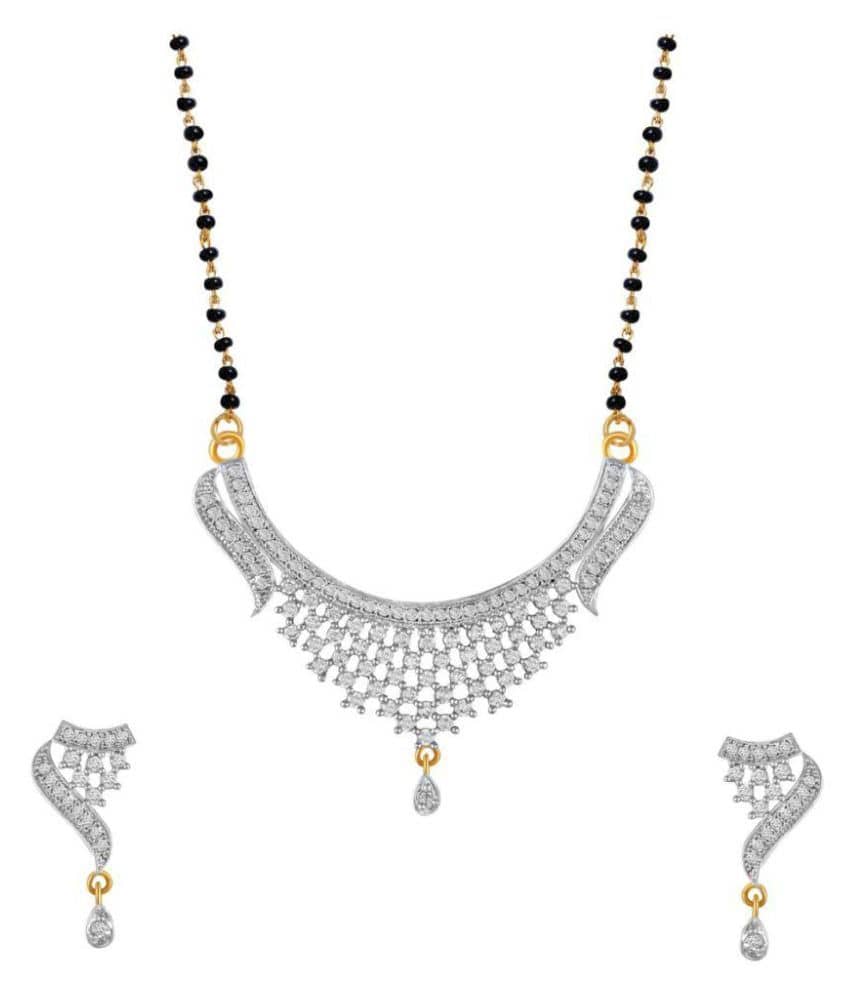 Fashion Frill White Mangalsutra Set
