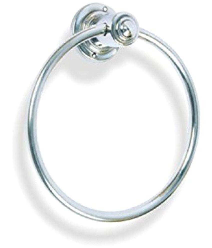 Silver Stainless Steel Round Towel Ring (pack of 1)