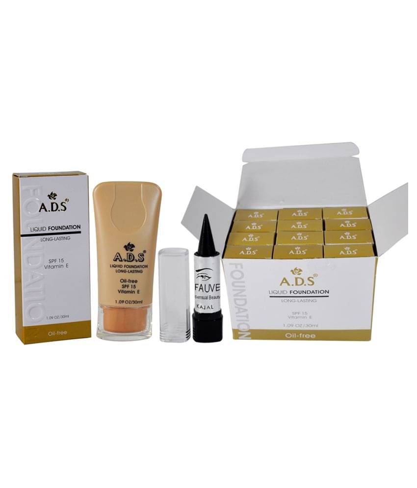     			ADS GCI Free Kajal With Liquid Foundation beige 30 ml