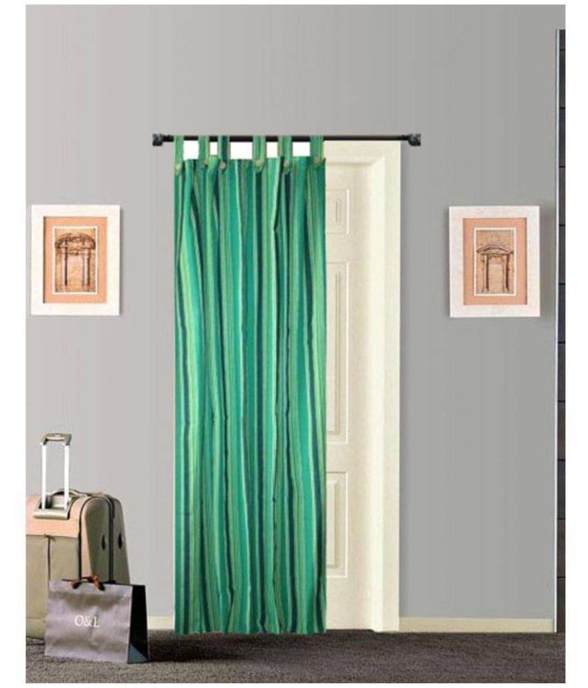 Tidy Vertical Striped Room Darkening Loop Curtain 6.5 ft ( Pack of 1 ) - Green Tidy Vertical Striped Room Darkening Loop Curtain 6.5 ft ( Pack of 1 ) - Green