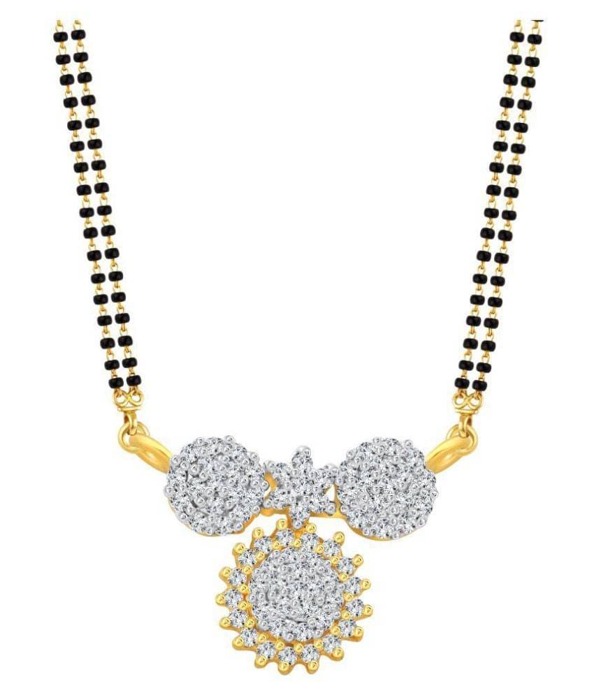 Vighnaharta Floral Sunshine Gold and Rhodium Plated Mangalsutra     			Vighnaharta Floral Sunshine Gold and Rhodium Plated Mangalsutra