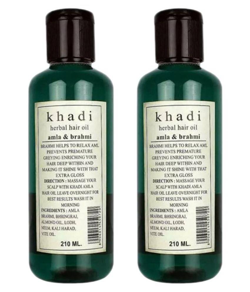 Khadi Herbal Amla & Brahmi Hair Oil 210 ml Pack of 2 Khadi Herbal Amla & Brahmi Hair Oil 210 ml Pack of 2