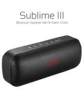 Portronics Sublime III POR 622 Portable Bluetooth Stereo Speaker with Alarm Clock,Aux, FM, SD Card, In-built Mic & USB- 9W (Black)