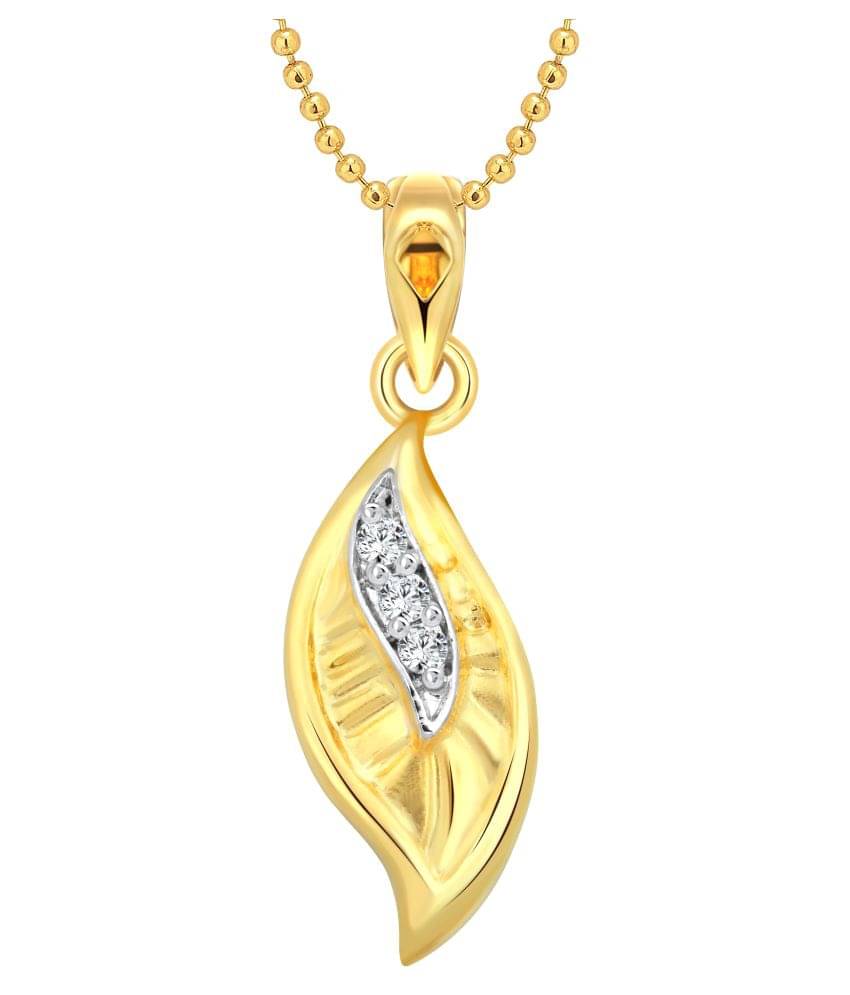 Vighnaharta Simple Leaf Gold and Rhodium Plated Pendant Vighnaharta Simple Leaf Gold and Rhodium Plated Pendant