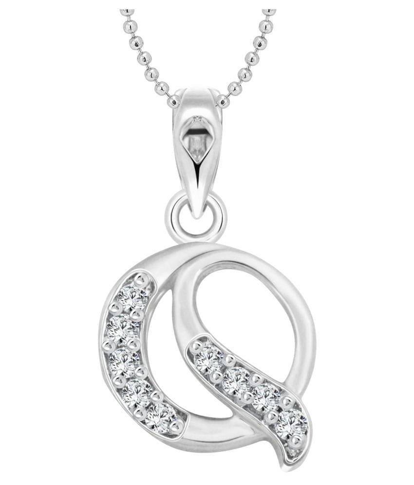 Vighnaharta "Q" Alphabet Rhodium Plated Pendant Vighnaharta "Q" Alphabet Rhodium Plated Pendant