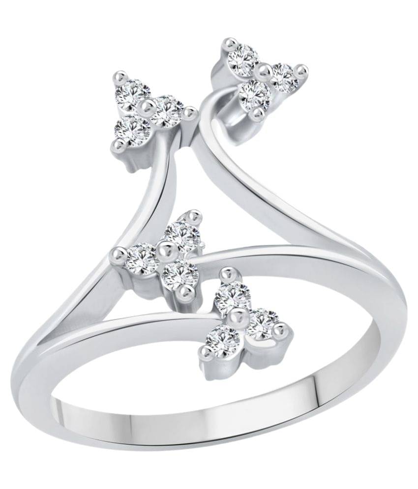 Vighnaharta Cubiz Zirconia Studded Silver Ring Vighnaharta Cubiz Zirconia Studded Silver Ring