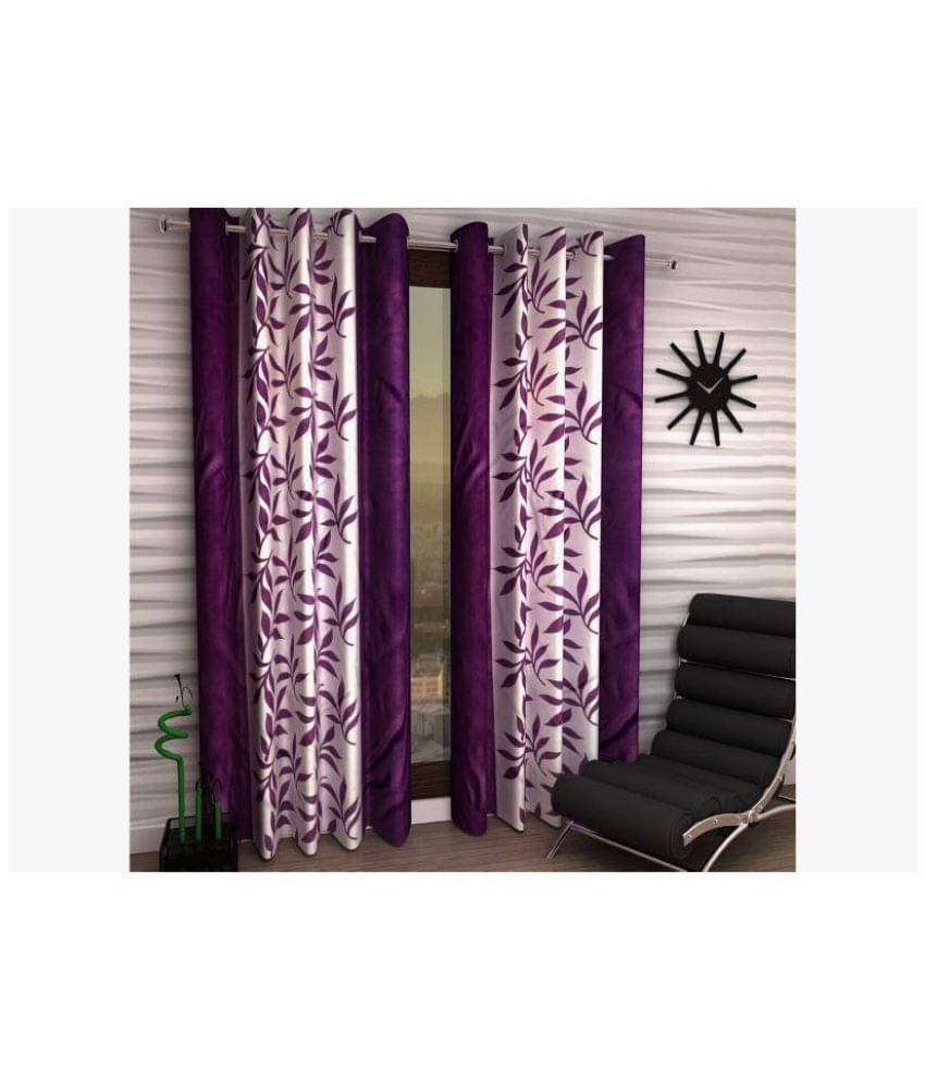     			Tanishka Fabs Semi-Transparent Curtain 5 ft ( Pack of 2 ) - Purple