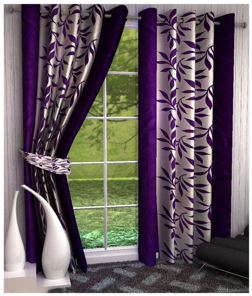     			Tanishka Fabs Blackout Curtain 9 ft ( Pack of 2 ) - Purple