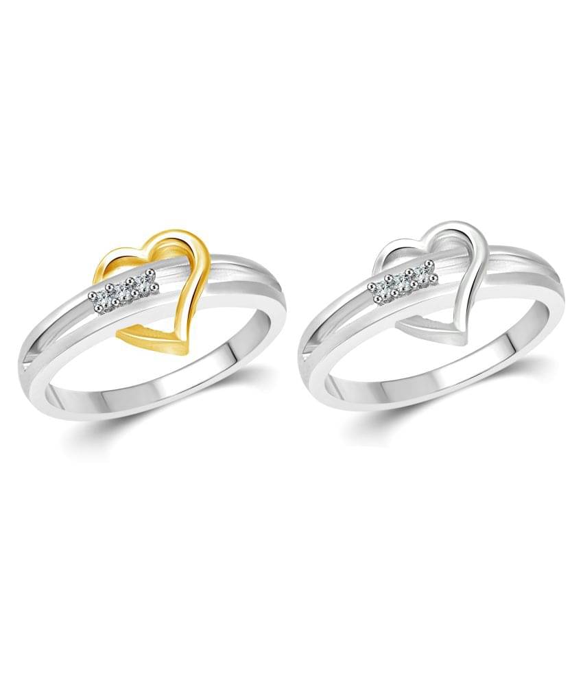     			Vighnaharta Multicolour Cubiz Zirconia Studded Ring Combo