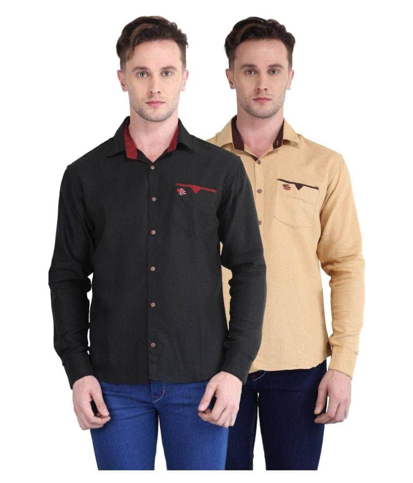 British Terminal Multi Casuals Slim Fit Shirt Pack of 2